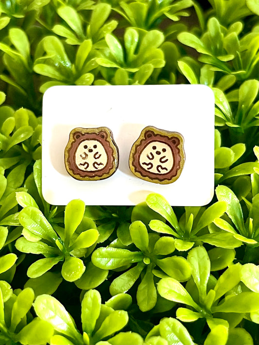 Hedgehog Stud Earrings (Cream)