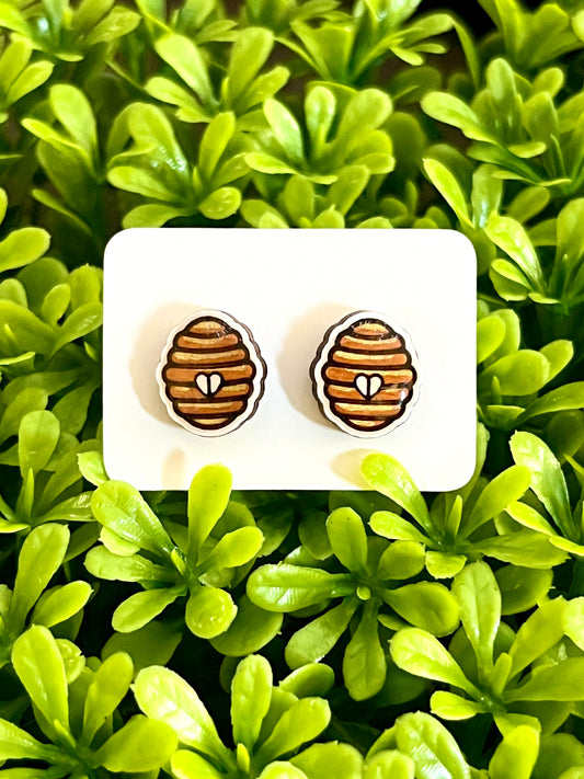 Bee Hive Stud Earrings