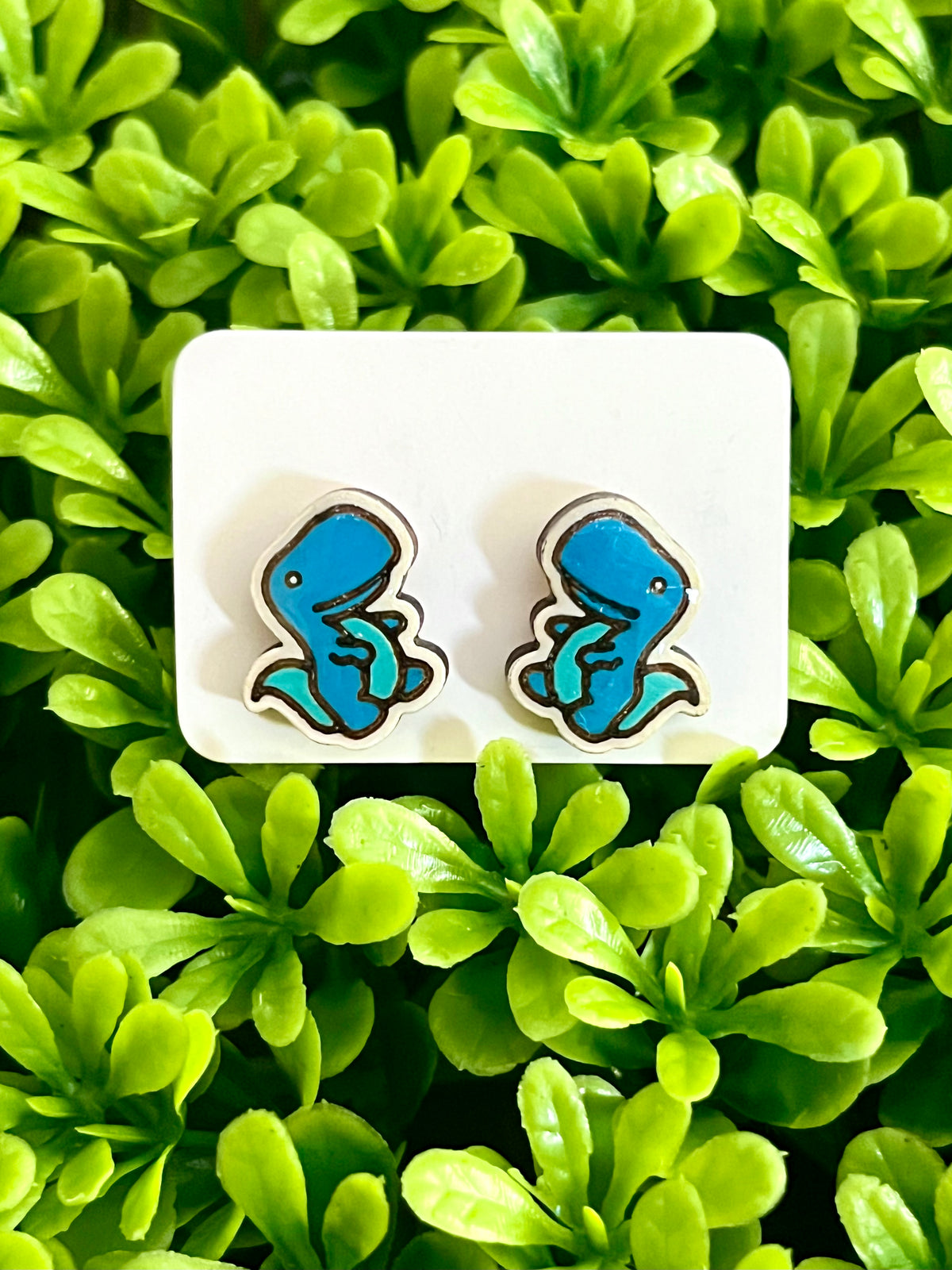 T-Rex Stud Earrings (Blue)