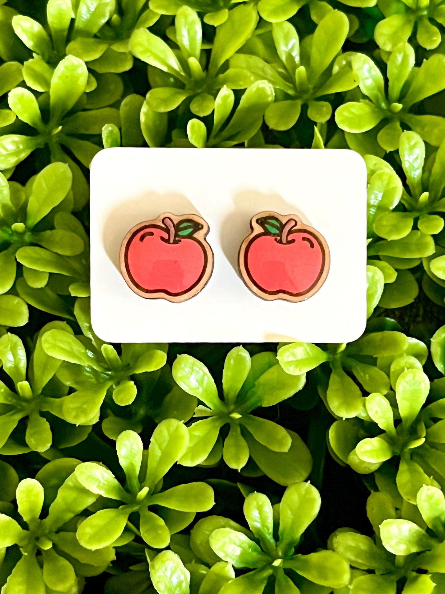 Red Apple Stud Earrings