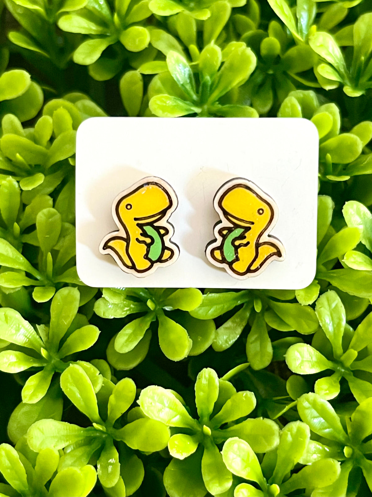 T-Rex Stud Earrings (Yellow)