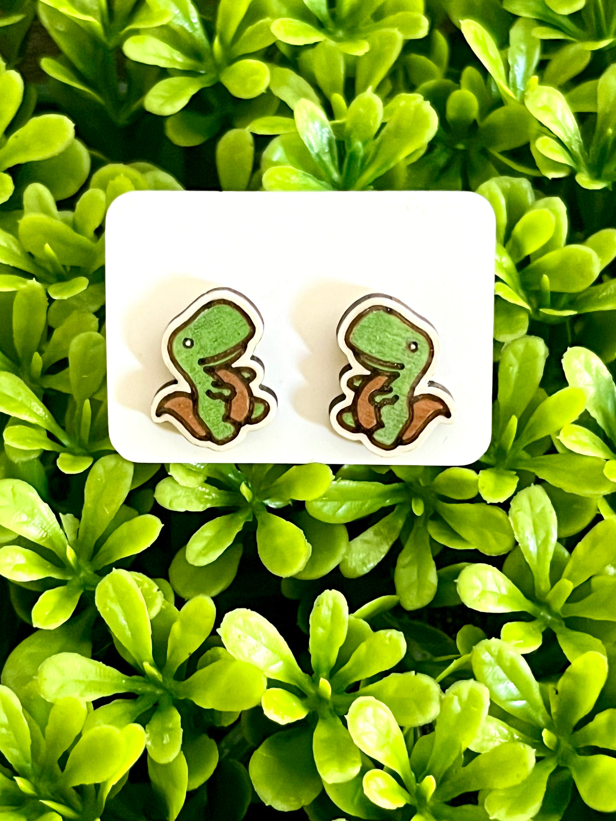 T-Rex Stud Earrings (Green)