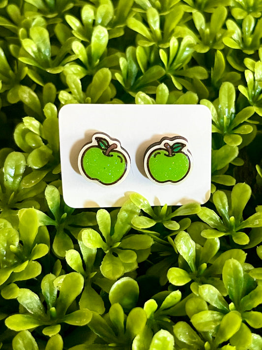 Green Apple Stud Earrings