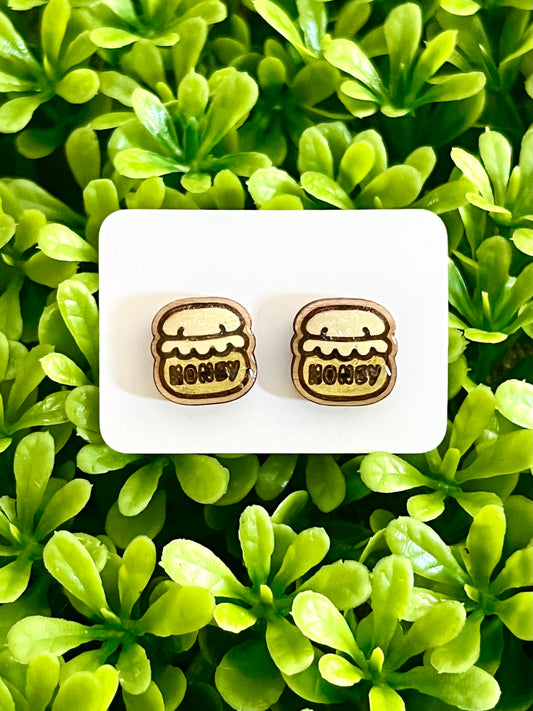 Honey Pot Stud Earrings (Cream Gold)